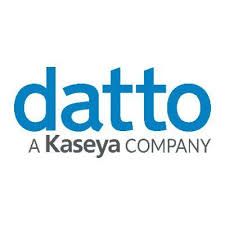 Datto logo in blue text, 