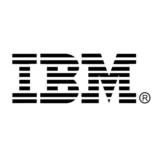 IBM logo, stylized with horizontal lines making up the letters.