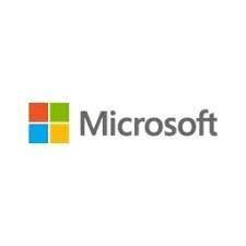 Microsoft logo: multicolored square icon with the word 