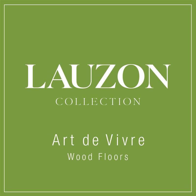 LAUZON Collection logo on a green background with “Art de Vivre” and “Wood Floors” text
