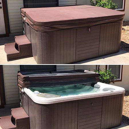 Two pictures of a blue object with holes in it