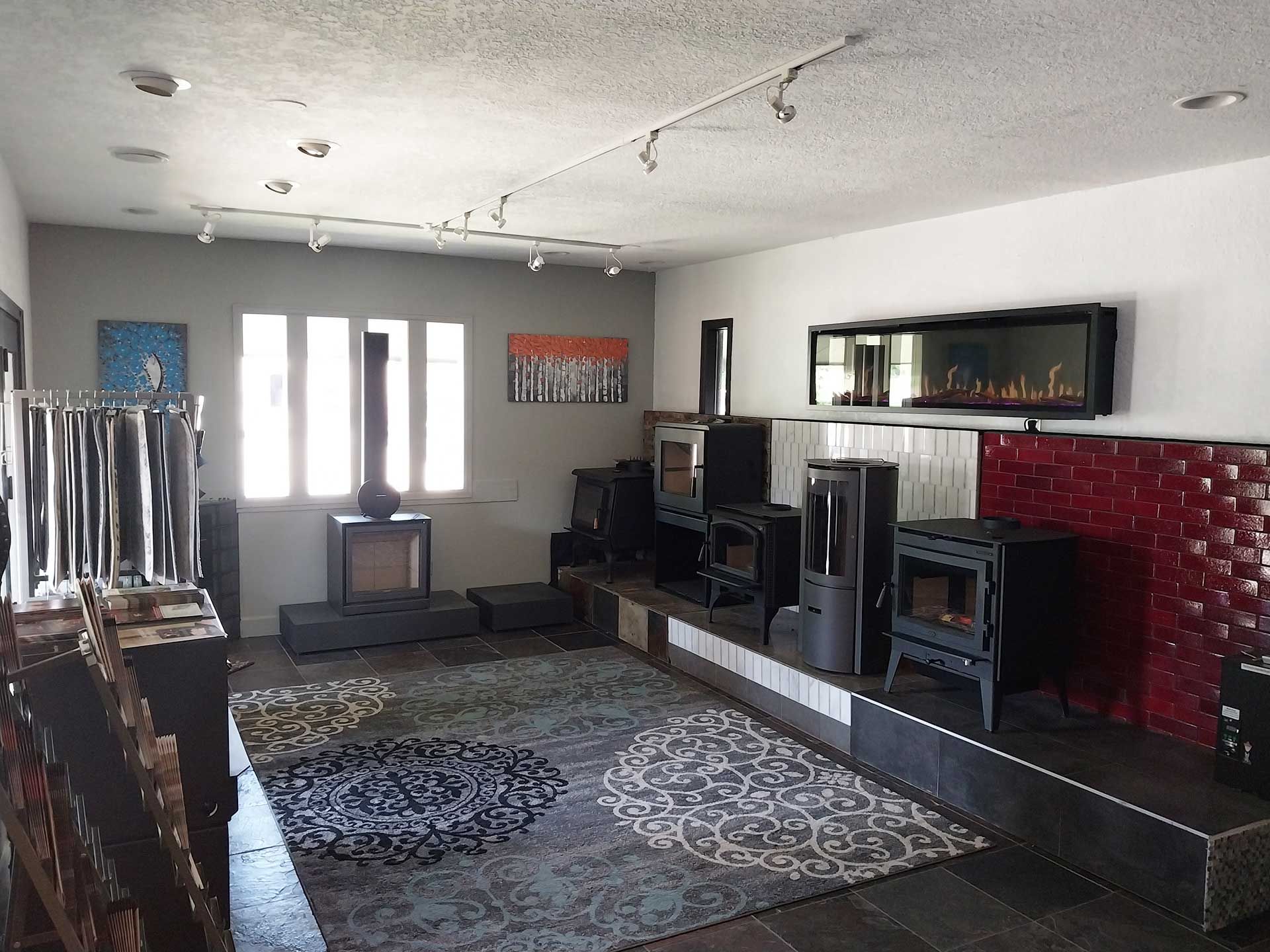 Different styles of heating stoves