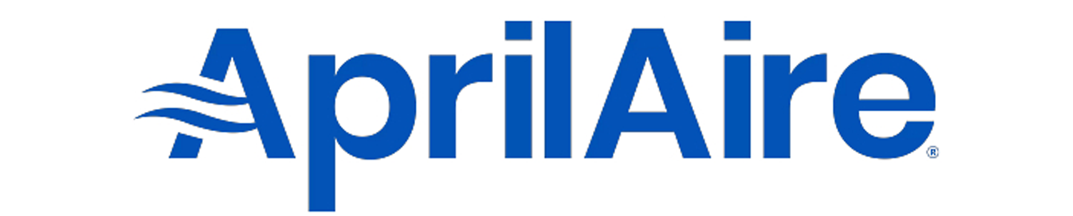 AprilAire logo in blue with air current design.