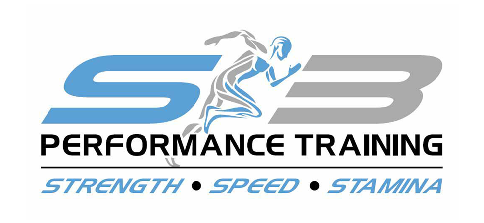 S3 Performance Training logo in blue and gray with Strength, Speed, Stamina tagline
