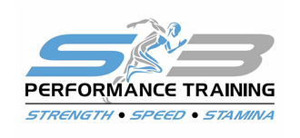 S3 Performance Training logo in blue and gray with Strength, Speed, Stamina tagline