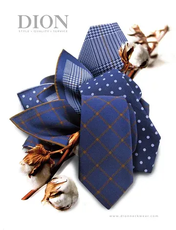 A bunch of blue ties on a dion magazine cover
