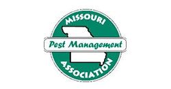 The Missouri Pest Management Association circular logo, featuring a white map of Missouri on a green background.