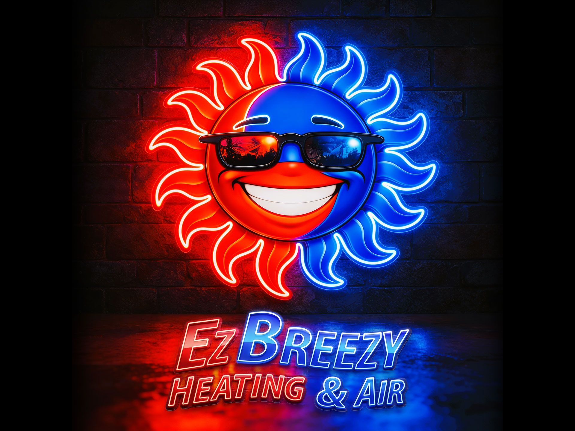 EZ Breezy Heating & Air neon logo