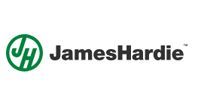 James Hardie logo with green circular JH icon and black text on white background