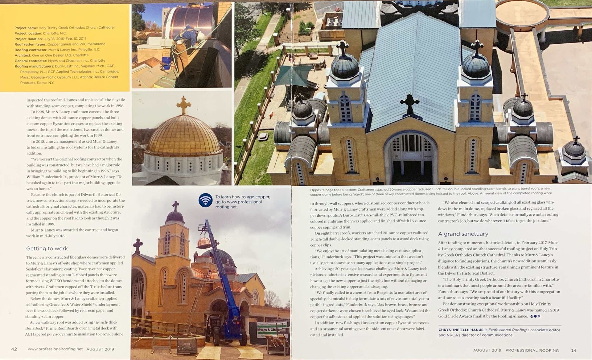 Spreadsheet page showcasing an Orthodox church with multiple views, including construction, dome detail, and aerial perspective.