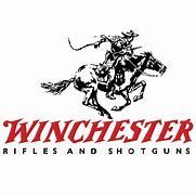 The logo for winchester rifles and shotguns shows a man riding a horse.