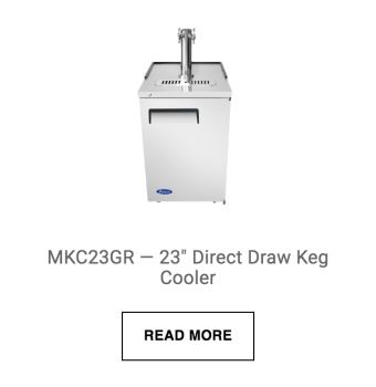 a picture of a direct draw keg cooler with a read more button