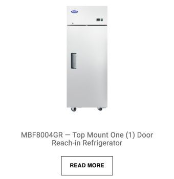 mbf8004gr - top mount one ( 1 ) door reach in refrigerator