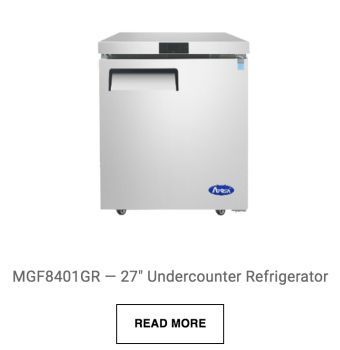 a picture of a stainless steel undercounter refrigerator