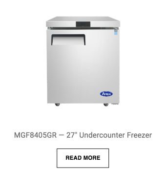 a stainless steel undercounter freezer