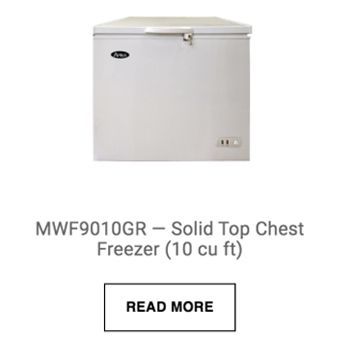 a picture of a solid top chest freezer