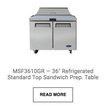 a picture of a refrigerated standard top sandwich prep table