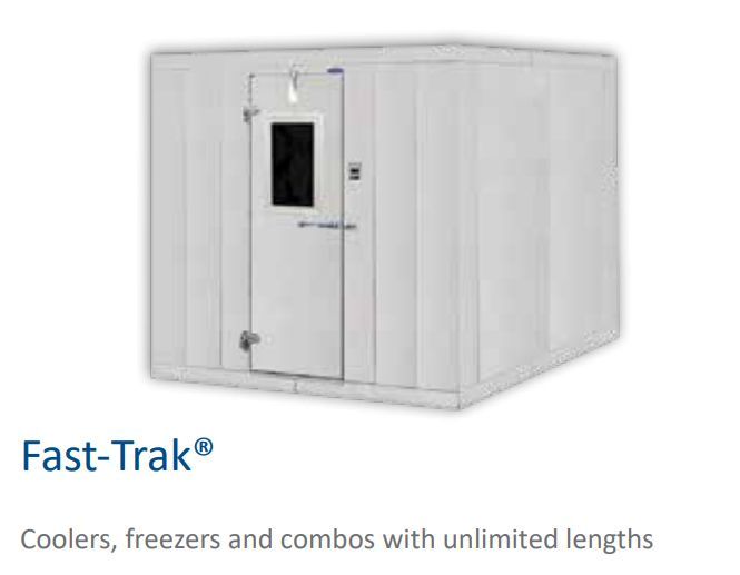 a picture of a freezer with the words fast-trakt coolers freezers and combos with unlimited lengths