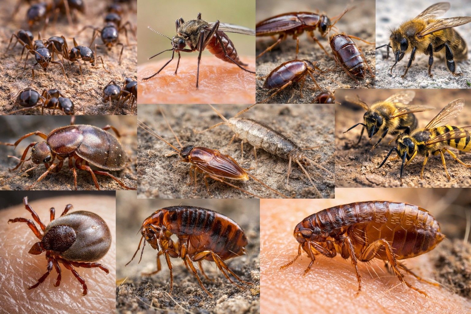 Wood damaged by insects, with multiple holes and tunnels visible in the light-colored, weathered surface.