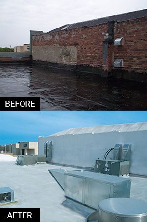 Before and after spray foam roofing
