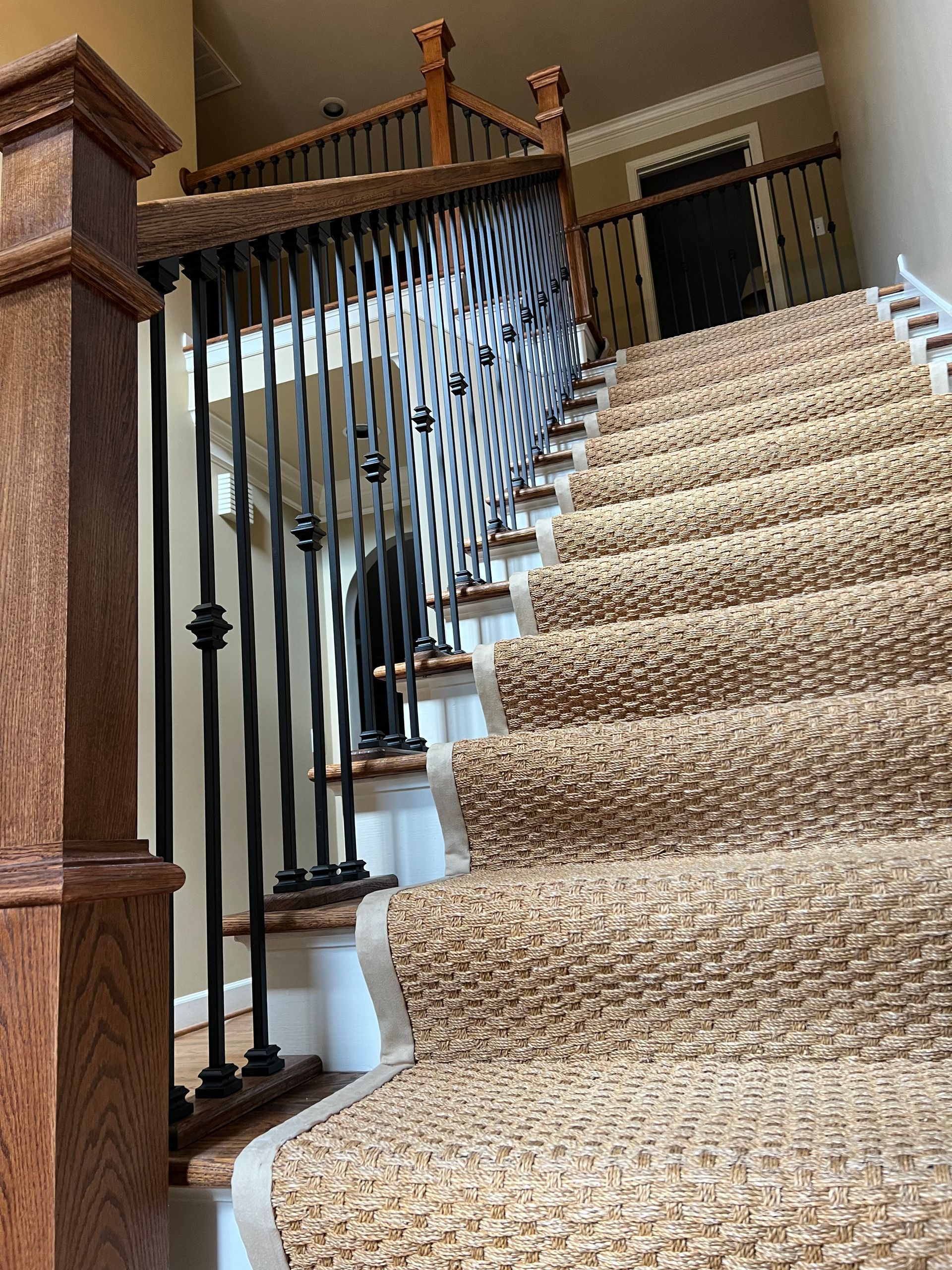 staircase with carpet