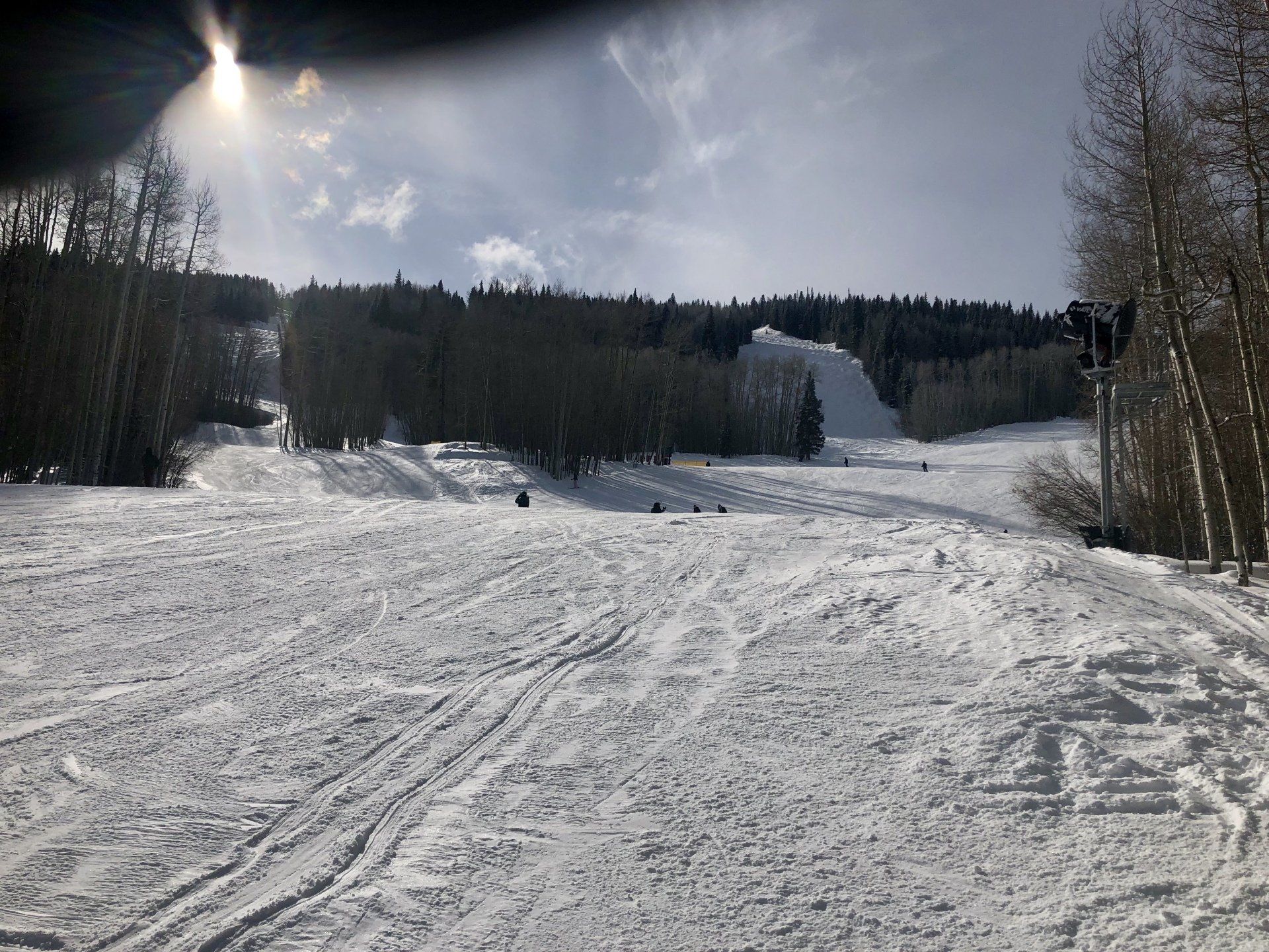 Wide open snowboard trail in Breckenridge, CO.