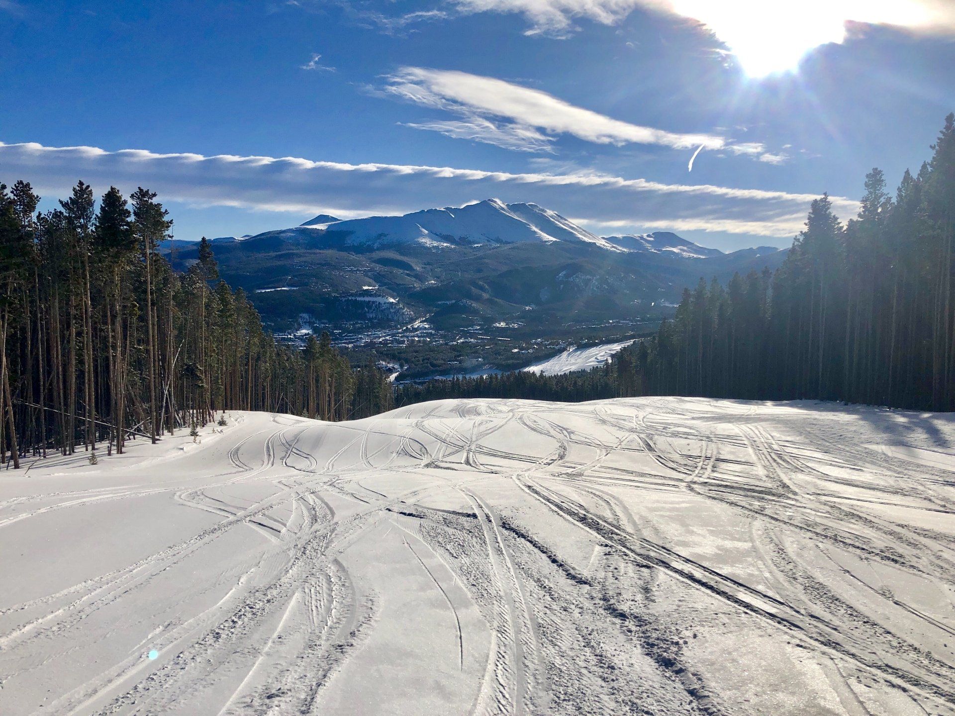 First ski tracks in Breckenridge, CO.