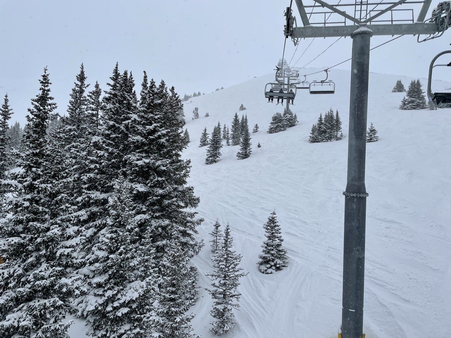 View from chairlift on Peak 6, Breckenridge Resort.