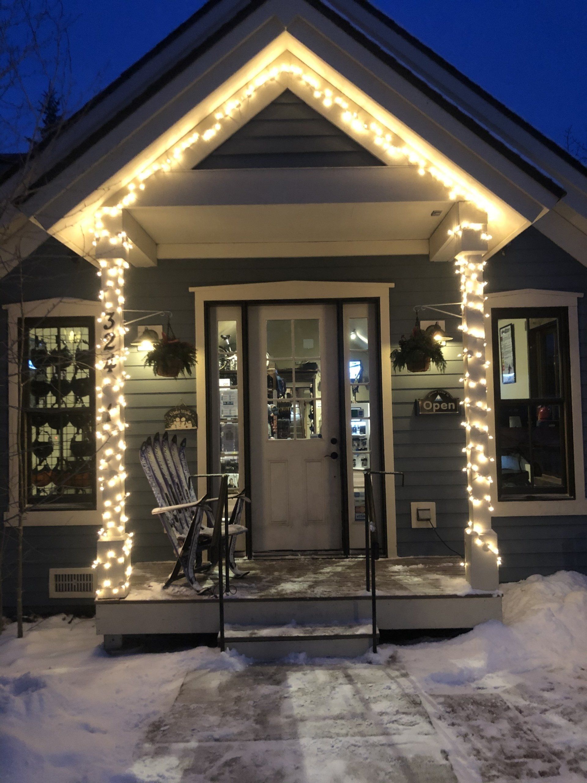 Elevation Ski & Bike entrance in the winter, Breckenridge, CO.