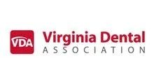 Logo of the Virginia Dental Association; red square with