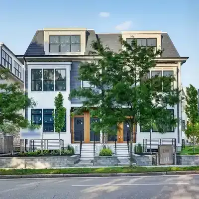 Front view of a modern residential home with a stylish exterior