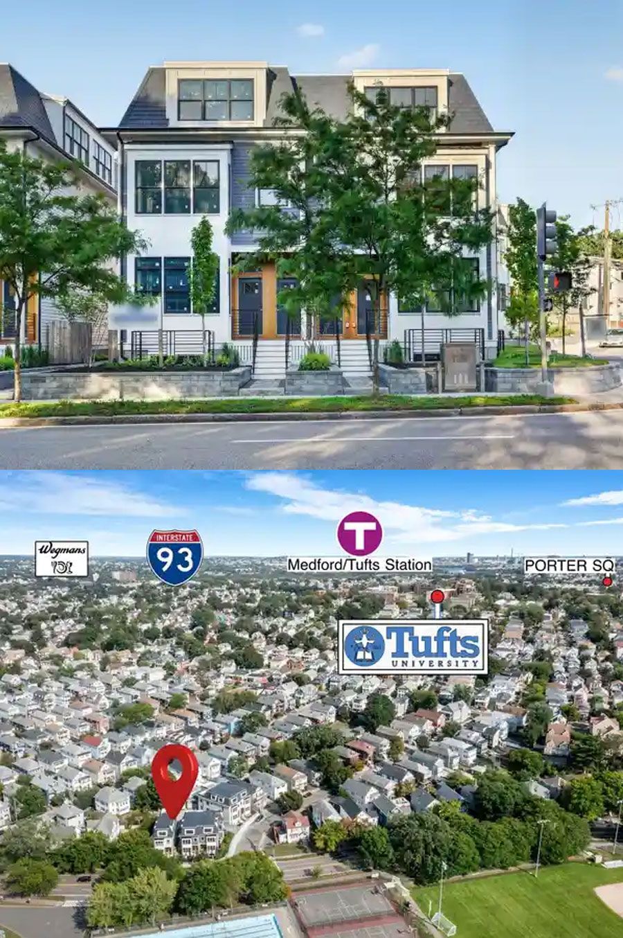 Modern residential property showcasing the front of the home