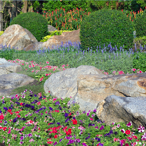 Commercial Flowerbed Planting