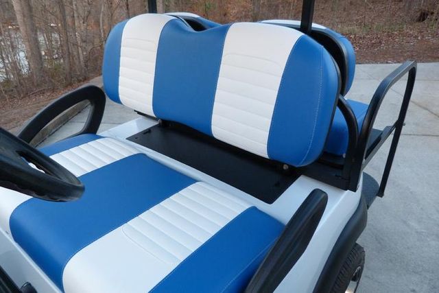 Custom Golf Cart Front Seat Replacement & Covers Set (Blue & White)