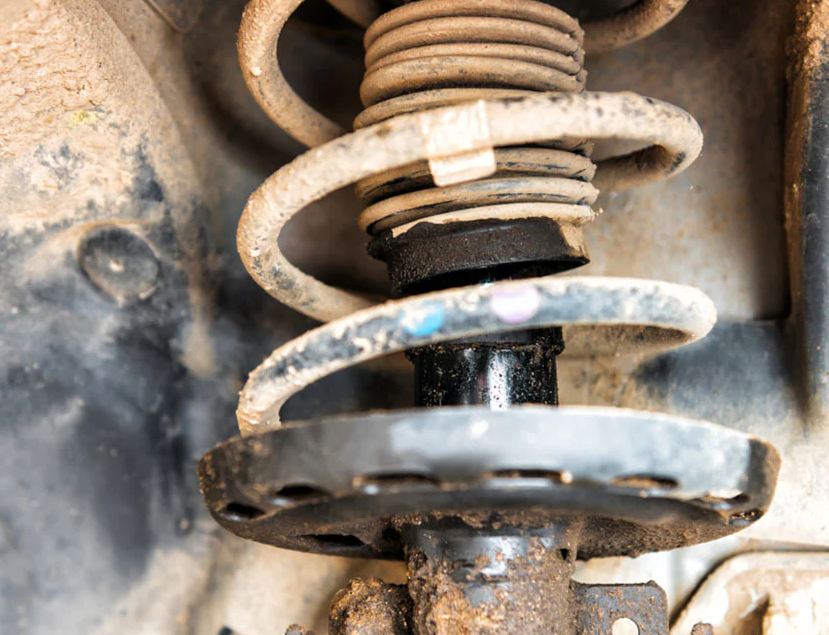 close up of a broken shock