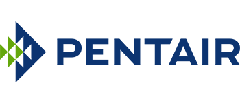 Pentair logo: blue and green geometric design with the word PENTAIR in blue.