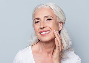 Learn More About Dentures Senior smiling