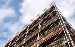 Building construction scaffolding