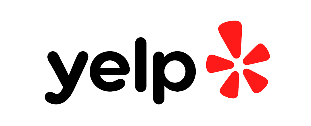 Yelp logo in black text with a red asterisk icon