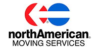 North American Moving Services logo in red, blue, and black on white background