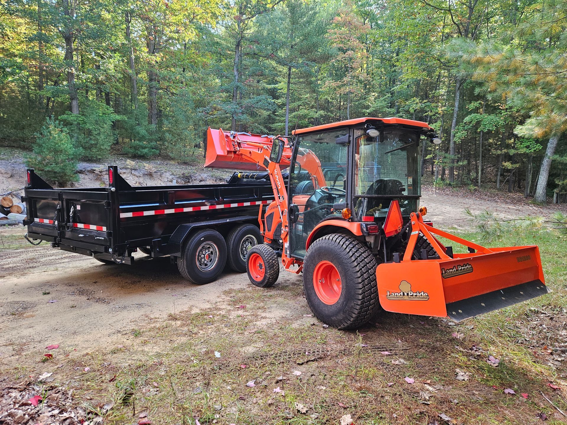 orange excavating truck