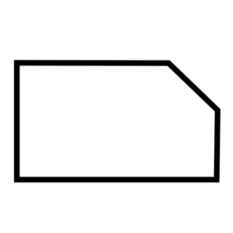 Rectangle with one corner cut off.