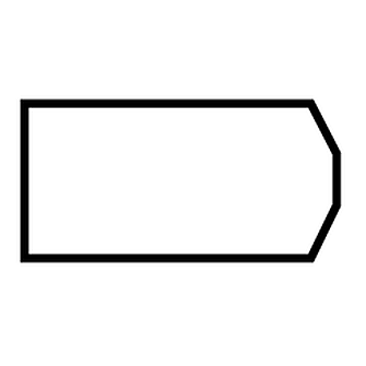 Rectangle with a beveled right edge.