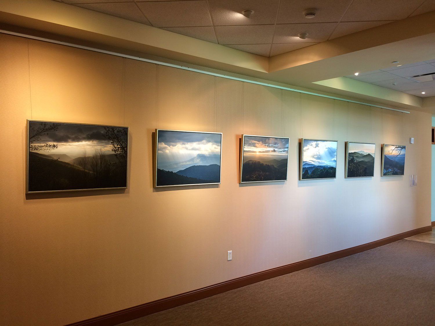 framed photos inside a facility