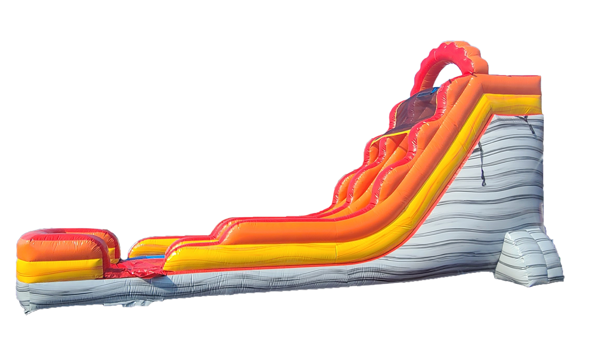A large inflatable water slide on a white background.