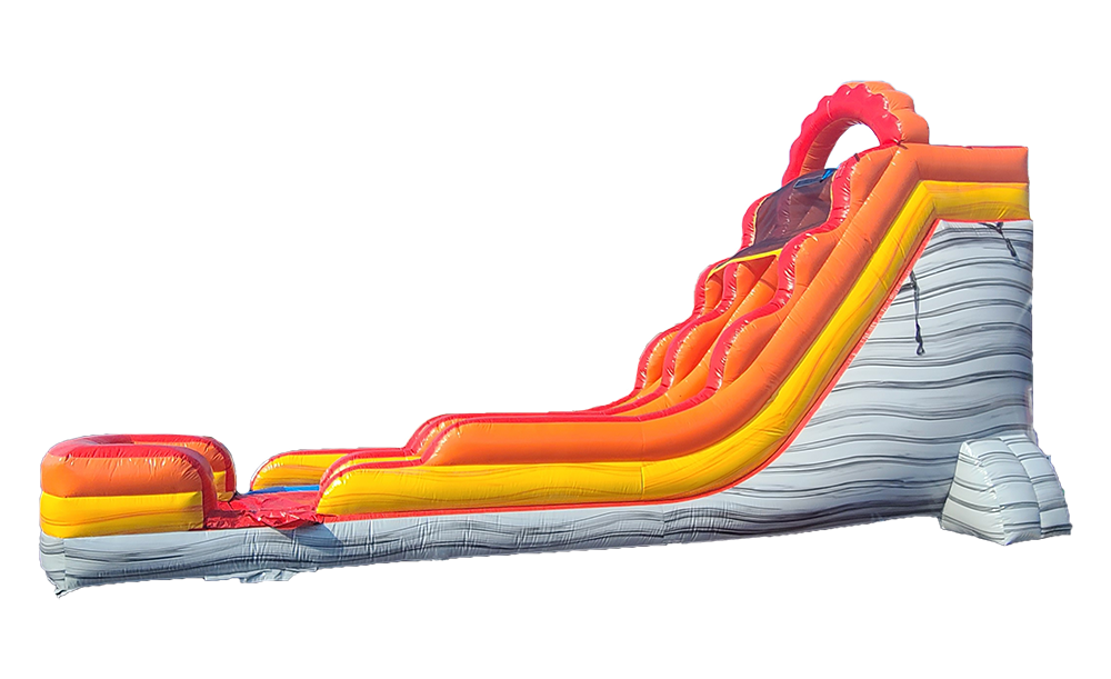 A large inflatable water slide on a white background.