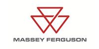 Massey Ferguson logo: red interlocking triangles above the brand name in dark gray text.