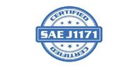 SAE J1171 Certified seal in blue and white. 