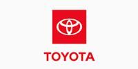 Toyota logo: white emblem on red square, with 