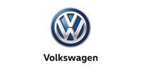 Volkswagen logo with a blue and silver emblem over the name 